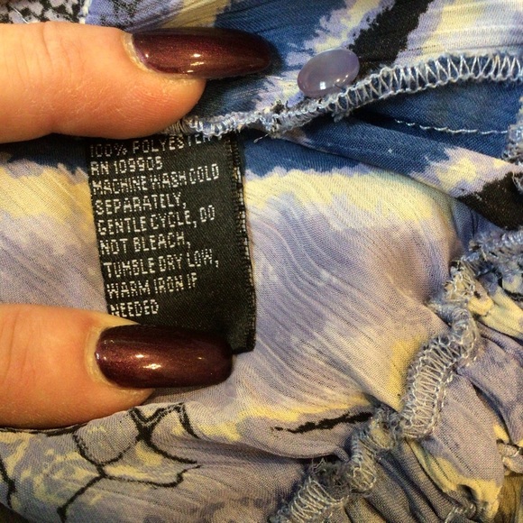 Essentials by Milano Blue Ruffle Sleeveless Top - Picture 6 of 6